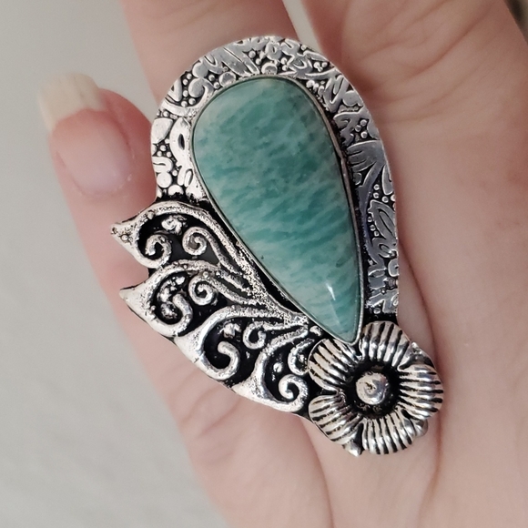 New Amazonite 925 Silver Ring. - Picture 15 of 16